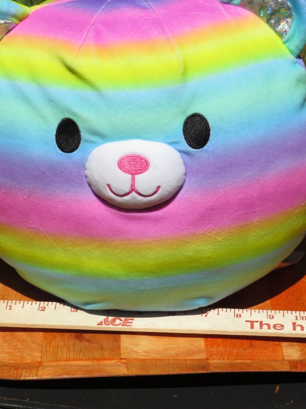 Build-A-Bear Rainbow Tie-Dye Squish Plush | 12" Holographic Ear Bear | EUC MINT - Picture 4 of 7